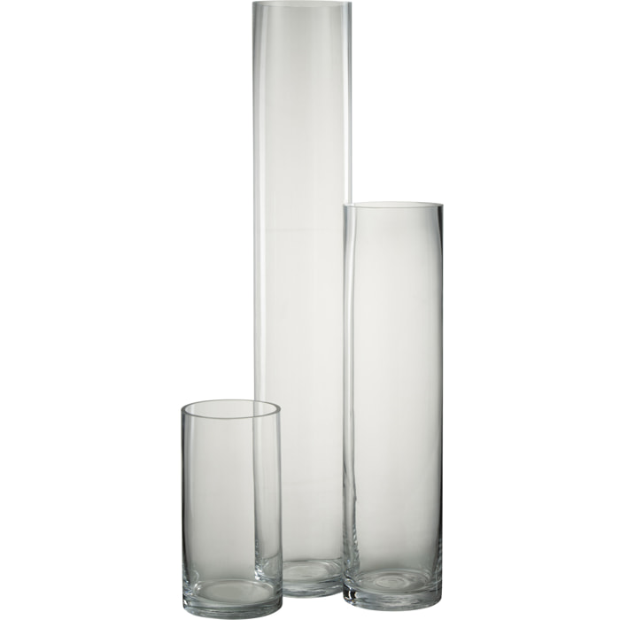 J-Line Vase Cylindrique Verre Transparent Large