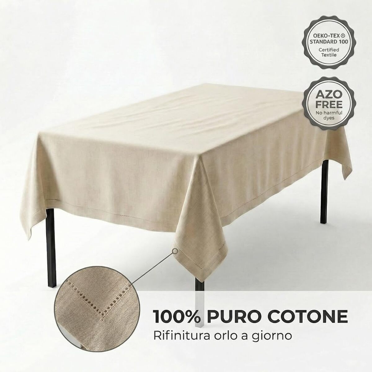 Tovaglia ajour in cotone - PANNA
