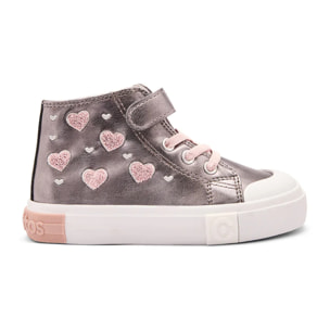 Sneakers alte da bambina con stampa a cuore
