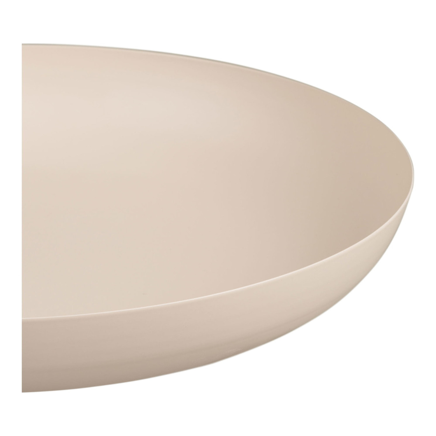 Vassoio tondo in metallo beige opaco ø30 cm — solo decorativo