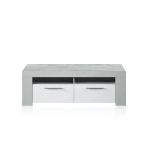 Mueble TV Dara Blanco Artik (Blanco Mate) - Gris Cemento