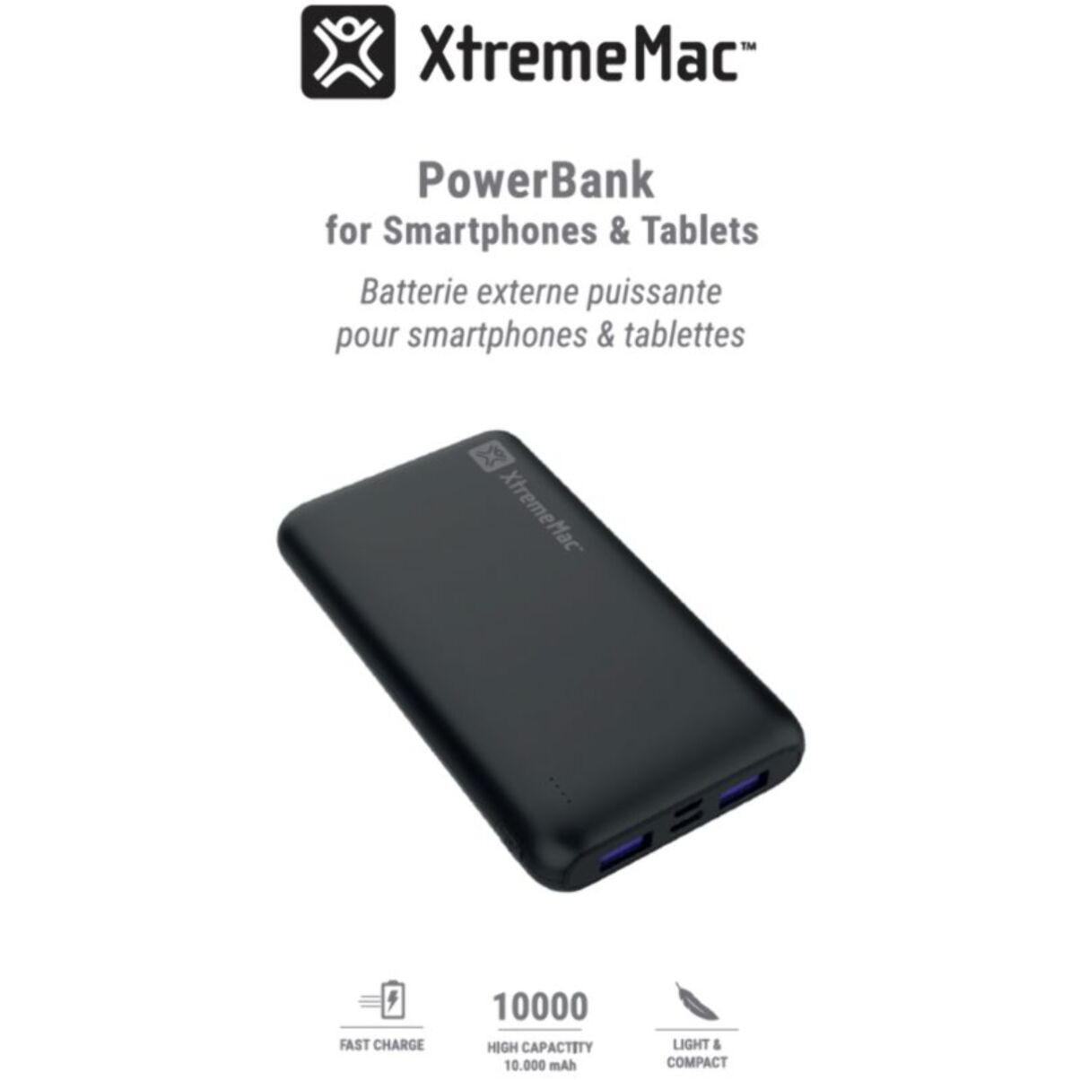Batterie externe XTREMEMAC 10000 mAh noir