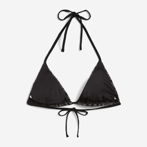 Top bikini a triangolo con logo all over