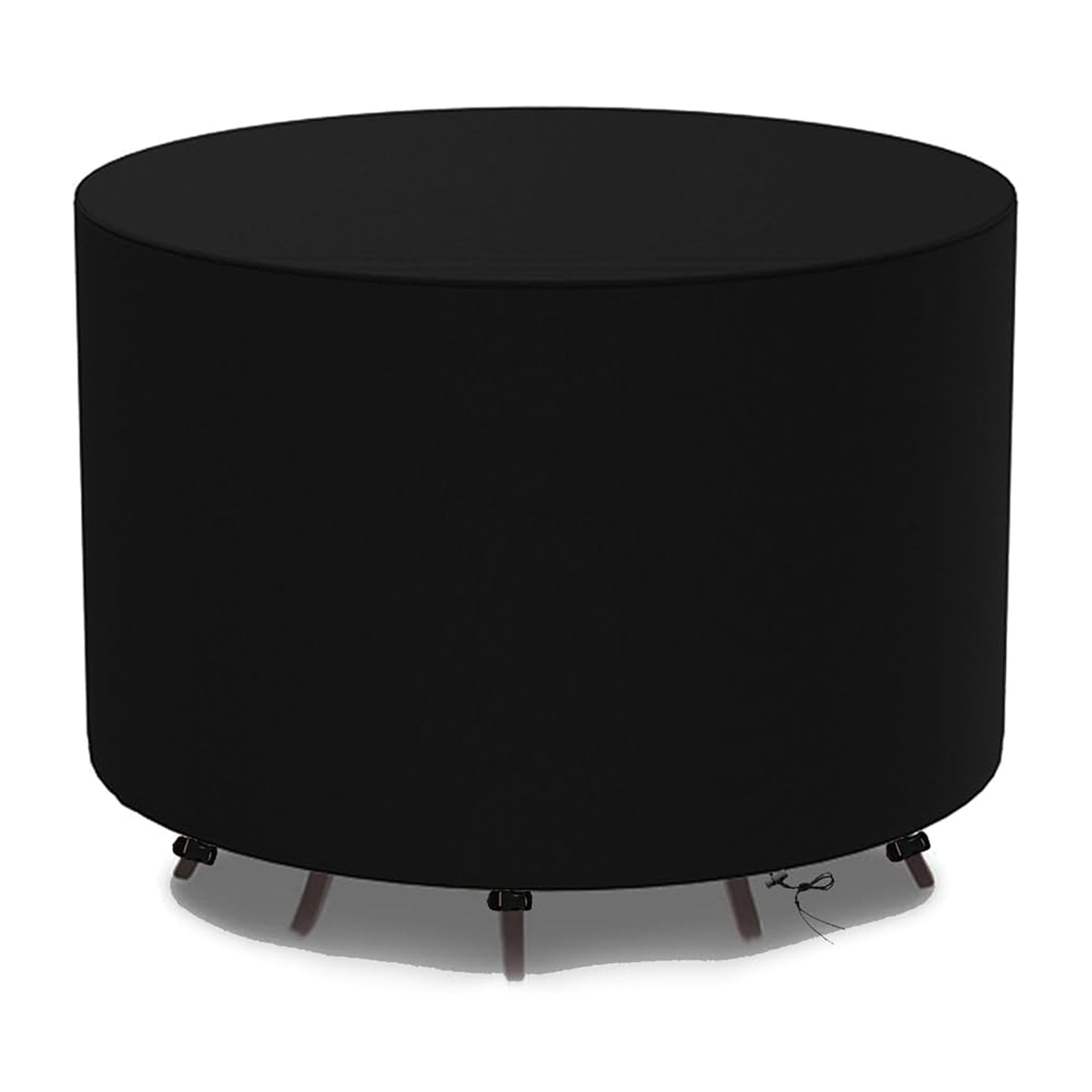 Funda para mesa redonda Ø160xH80cm impermeable en poliéster 600D negro con protección UV