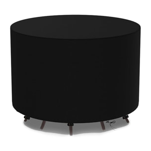 Funda para mesa redonda Ø160xH80cm impermeable en poliéster 600D negro con protección UV