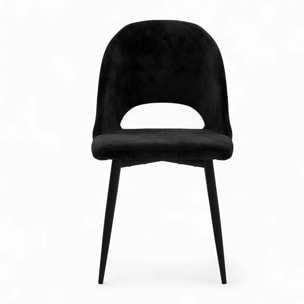 Pack 2 chaises et 2 chaises de bar 65 cm en velours noir - Pénélope