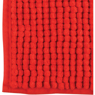 Alfombra de baño MSV ''Chenille'' de microfibra en color rojo 60 x 90 cm