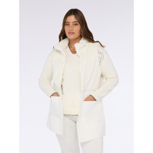 Fiorella Rubino - Gilet lungo in doppio tessuto - Bianco