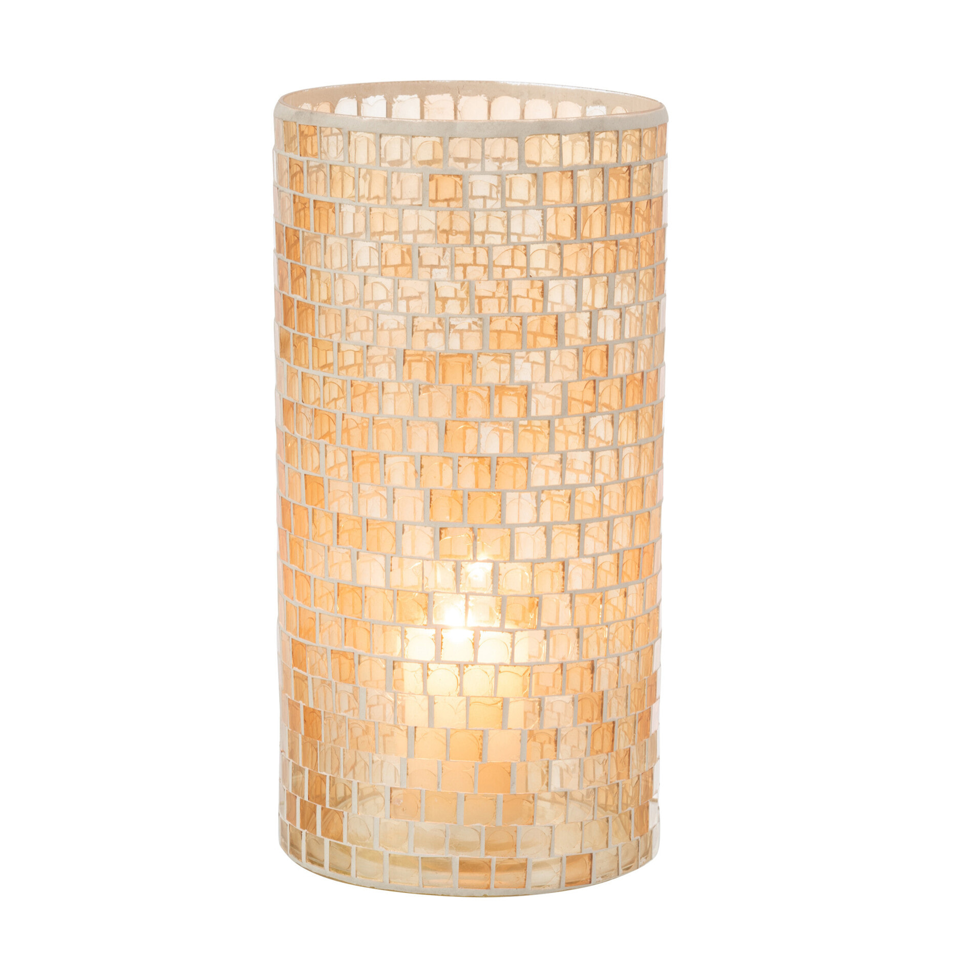 J-Line vase Mosaïque Rond - verre - orange - 29 cm de hauteur
