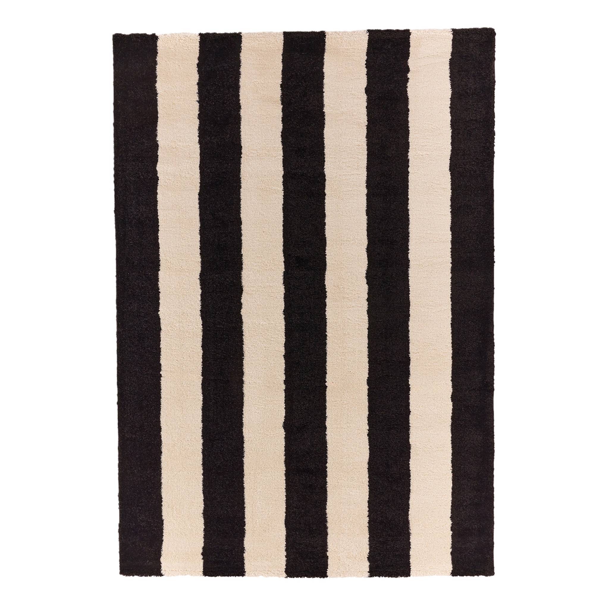 Tapis intérieur rayures noir et blanc PABLO