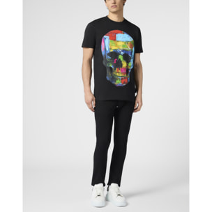 PHILIPP PLEIN Round Neck T-Shirt Painted Skull