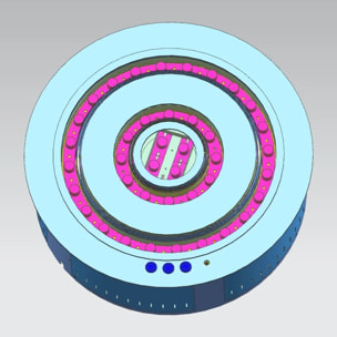 Round 3D 550 - Inserto Camino Decorativo ad Acqua Senza Calore Ø55x17 cm con Effetto Fiamma a LED 3D