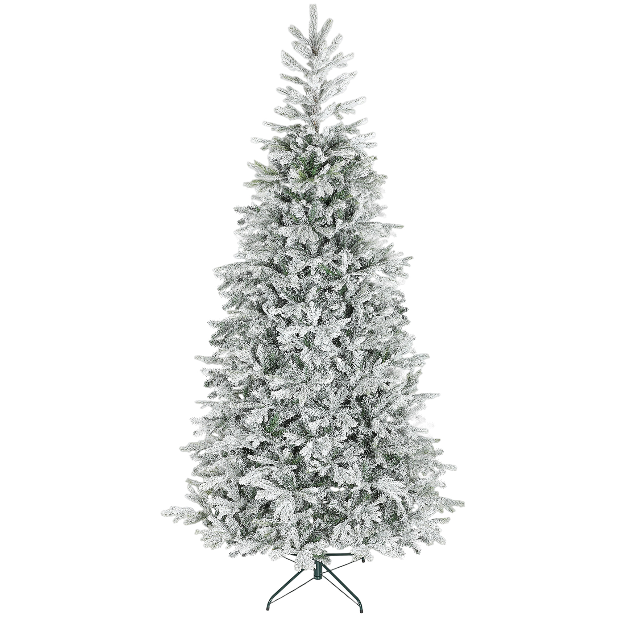 Árbol de Navidad Artificial 210 cm, Árbol de Navidad Nevado, Abeto Artificial con 1154 Ramas Articuladas, Base Plegable, Fácil de Montar, Decoración para Hogar, Oficina, Fiestas