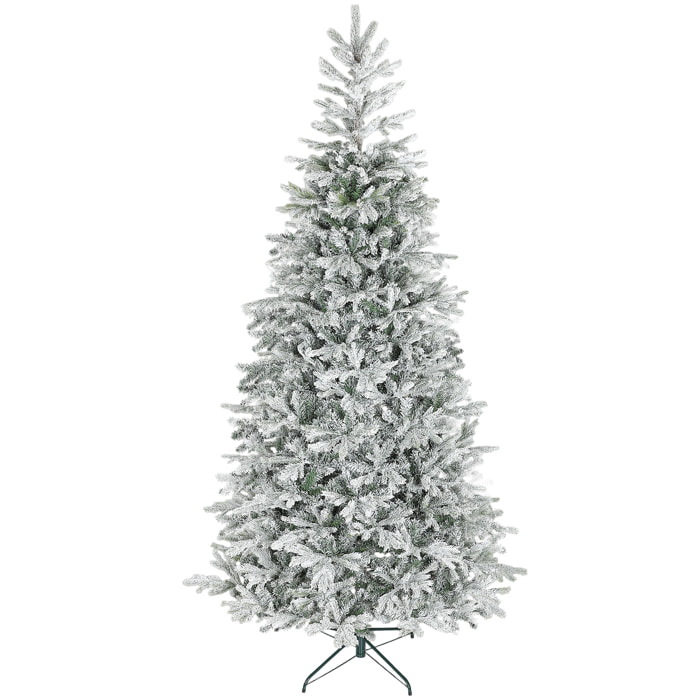 Árbol de Navidad Artificial 210 cm, Árbol de Navidad Nevado, Abeto Artificial con 1154 Ramas Articuladas, Base Plegable, Fácil de Montar, Decoración para Hogar, Oficina, Fiestas