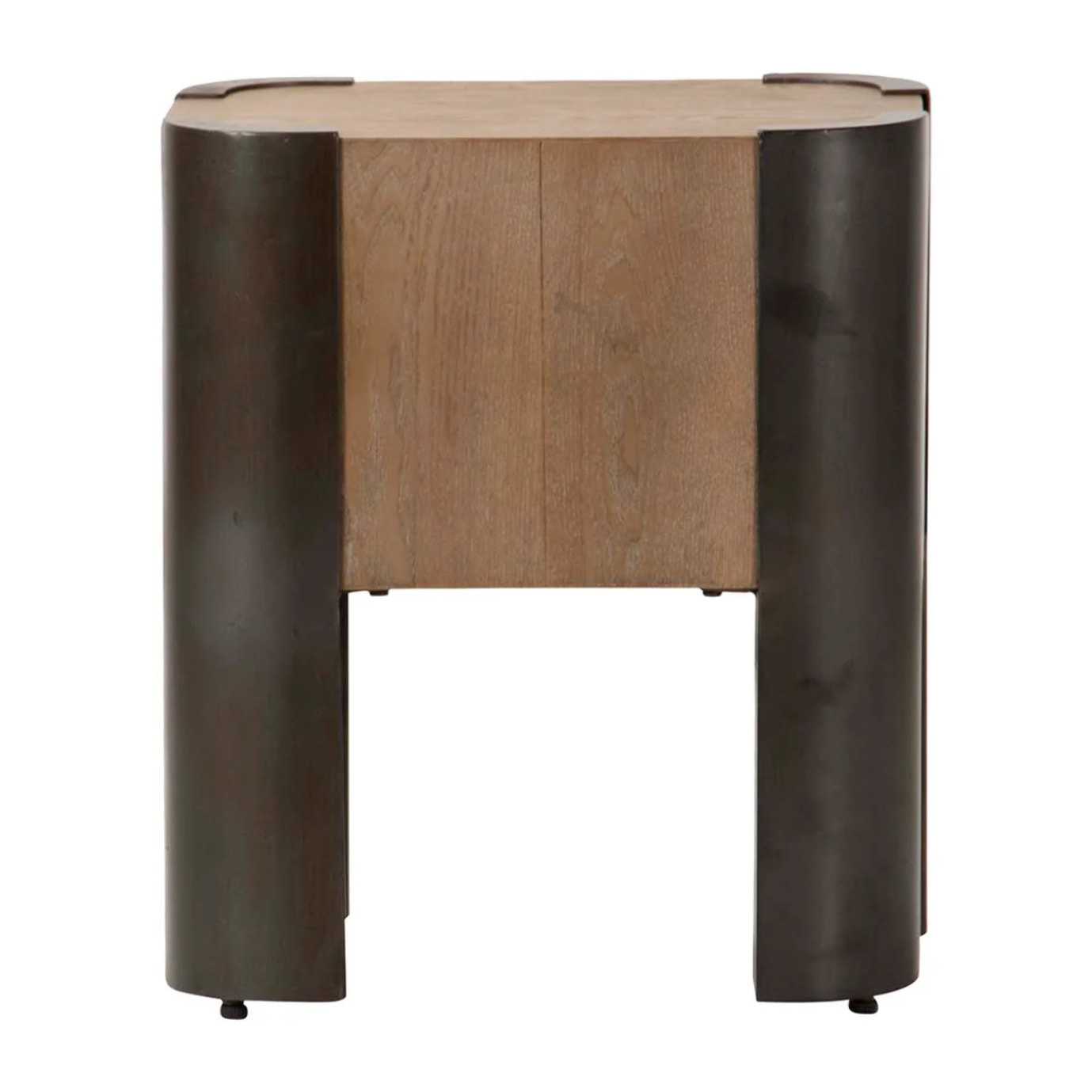 Mesita  Madera Metal Marron Negro 48x35x56 Cm