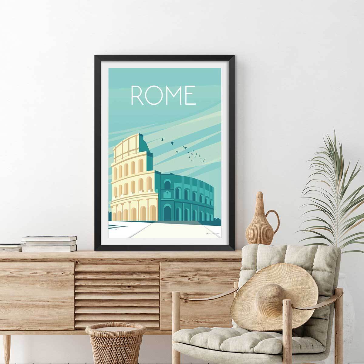 Affiche ville voyage Rome et son colisée Affiche seule