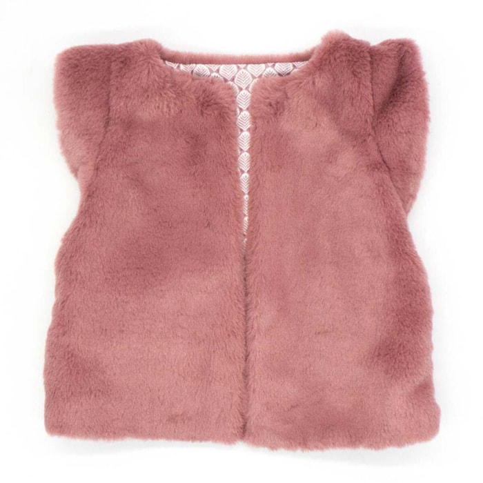 chaleco reversible hojas malva y pelo