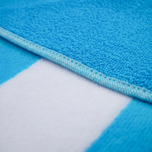 Serviette de plage éponge velours Jacquard Bleu 100x175 470g/m² - Bahia Bleu Turquoise
