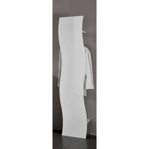 Mobile da ingresso Alilia, Entratina moderna multifunzione, Armadietto multiuso per atrio, 100% Made in Italy, cm 40x27h186, Bianco lucido