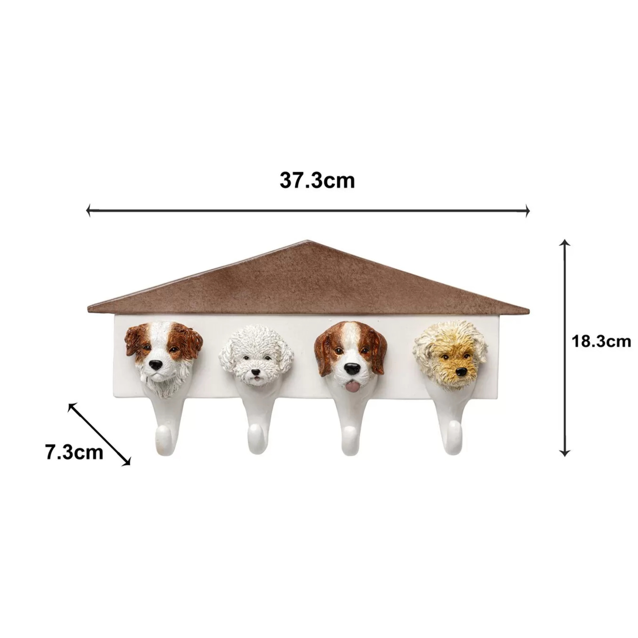Portemanteau mural chiens blanc 37cm Kare Design