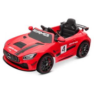 PLAYKIN Coche eléctrico niños MERCEDES-BENZ GT4 RED batería 12V con mando control +3 años