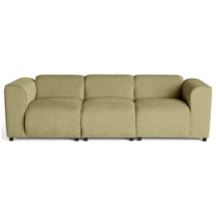 Suaro - Canapé modulable 3 places en tissu texturé - Vert sauge