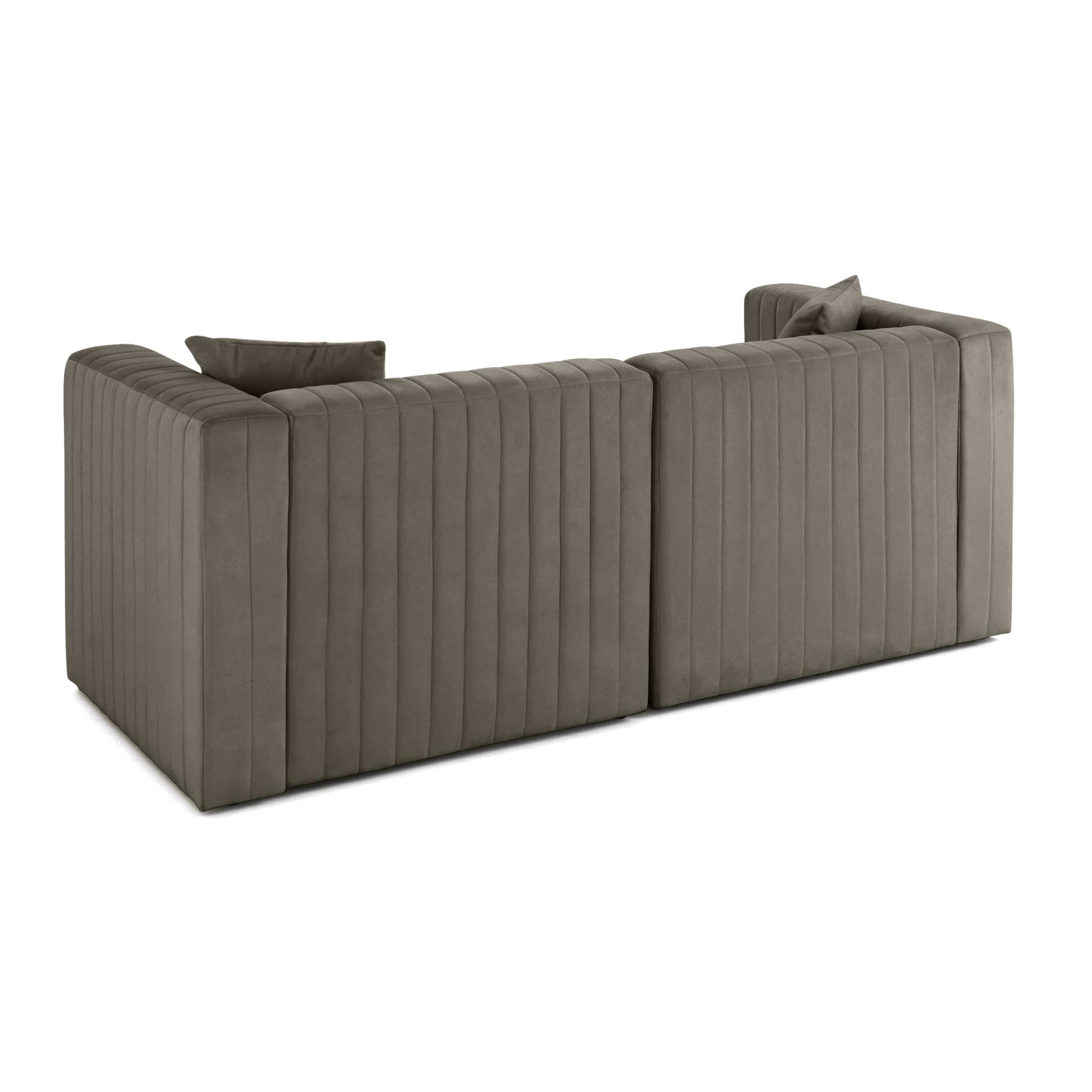 Nova - canapé modulable 2 places - en velours - Gris