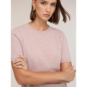 Motivi - Maglia in cashmere con dettaglio ajouré - Rosa