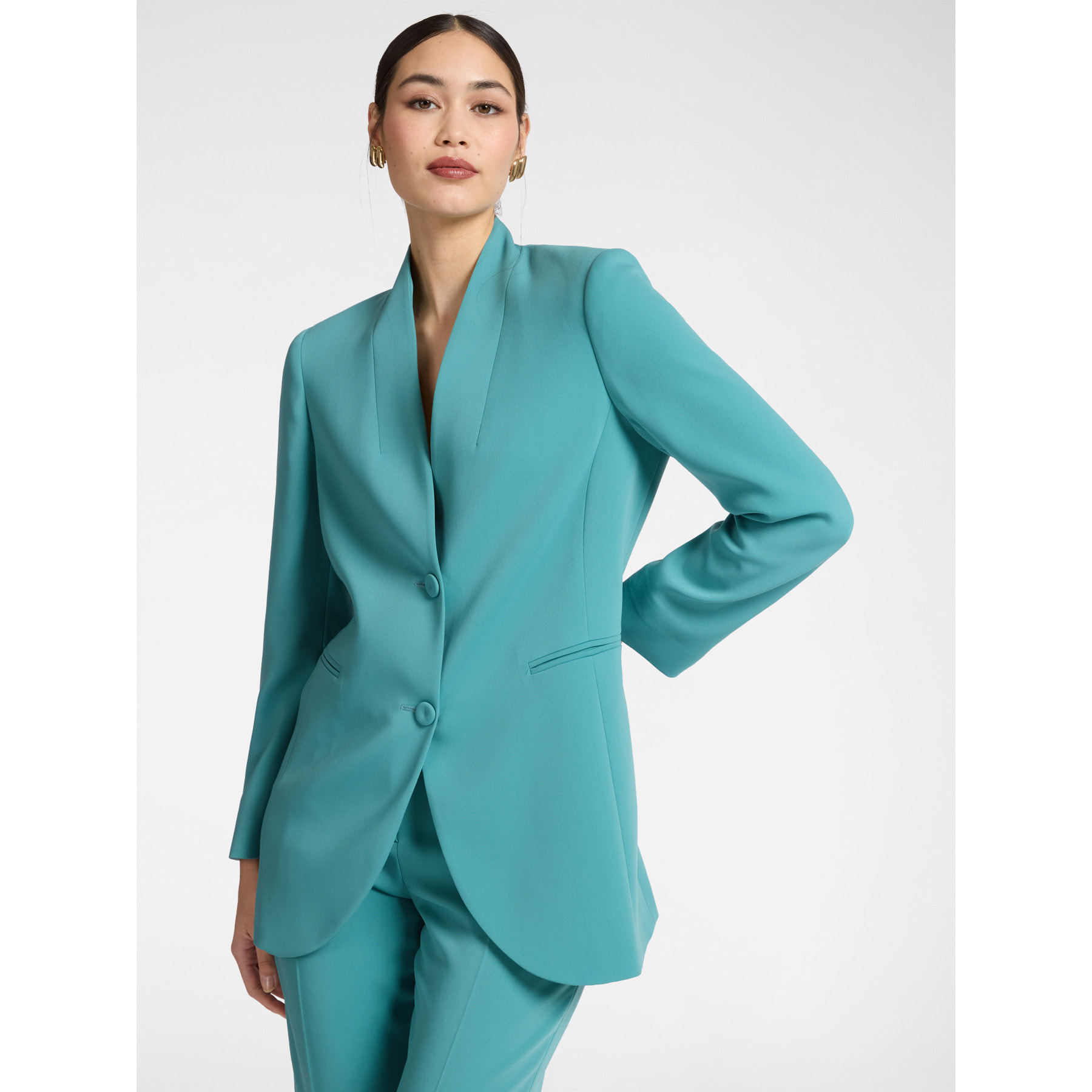 Elena Mirò - Chaqueta con cinturón - Light - blue