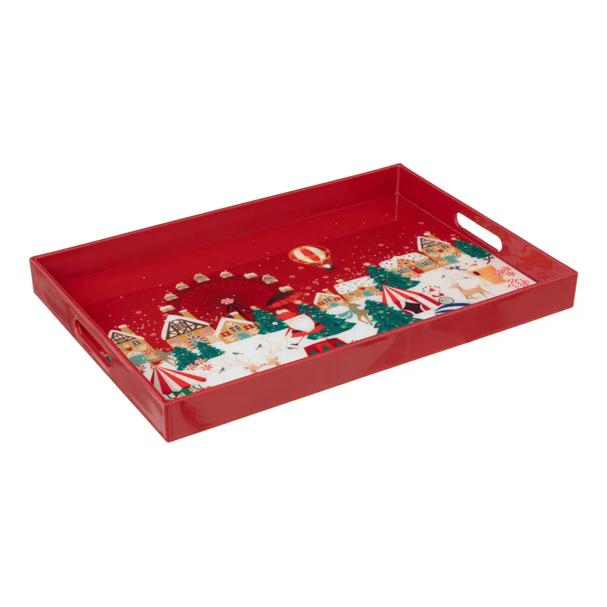 Plateau imprimé rouge 46x30cm