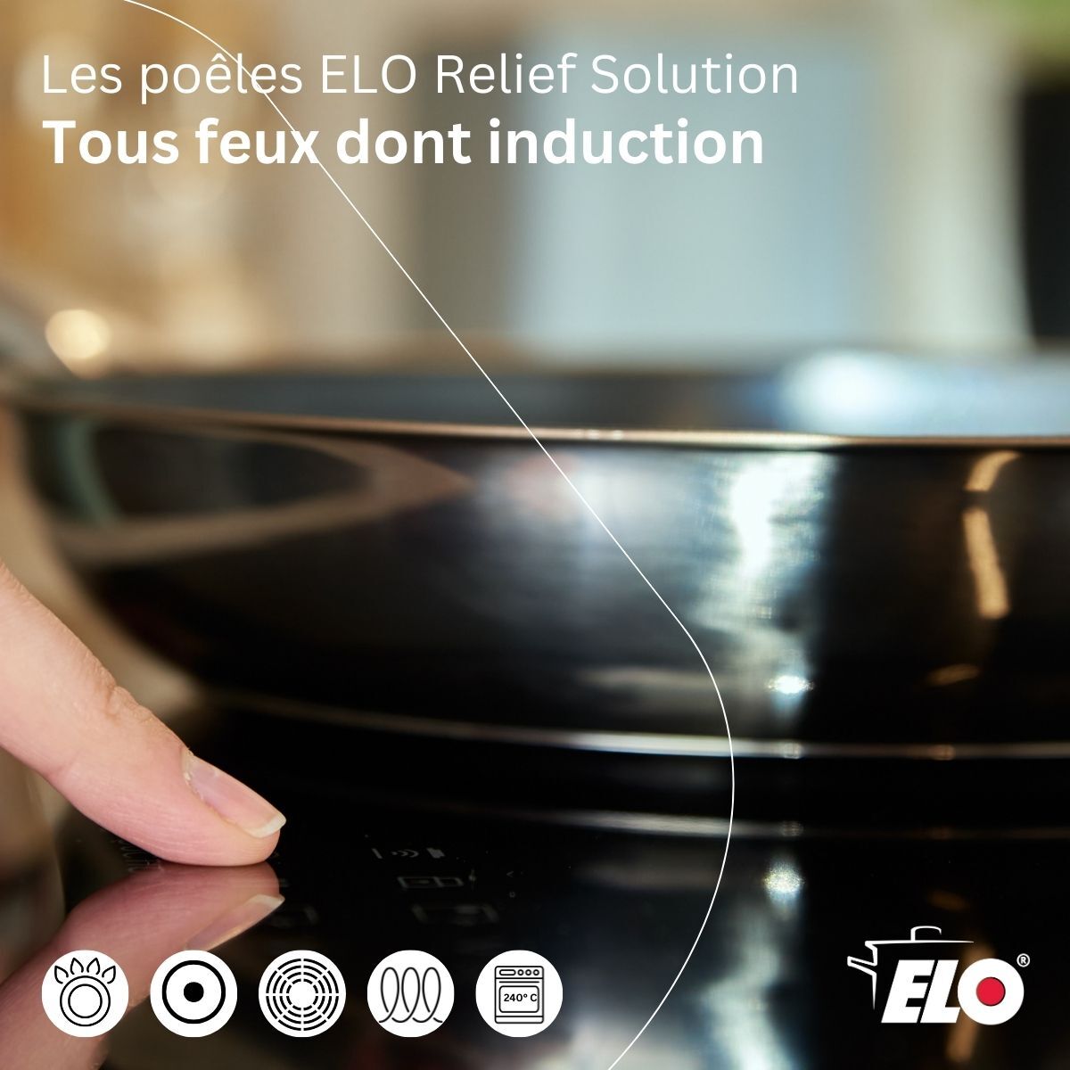 Poêle en acier inoxydable 18/10 28 cm Elo Relief Solution