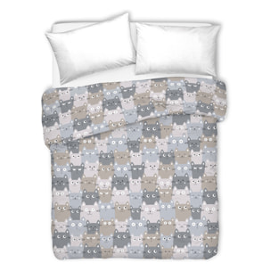 Copriletto di cotone happycat grigio 100% cotone