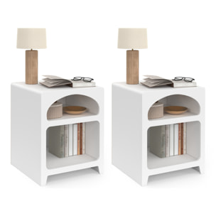 Tables de chevet organiques blanches - lot de 2