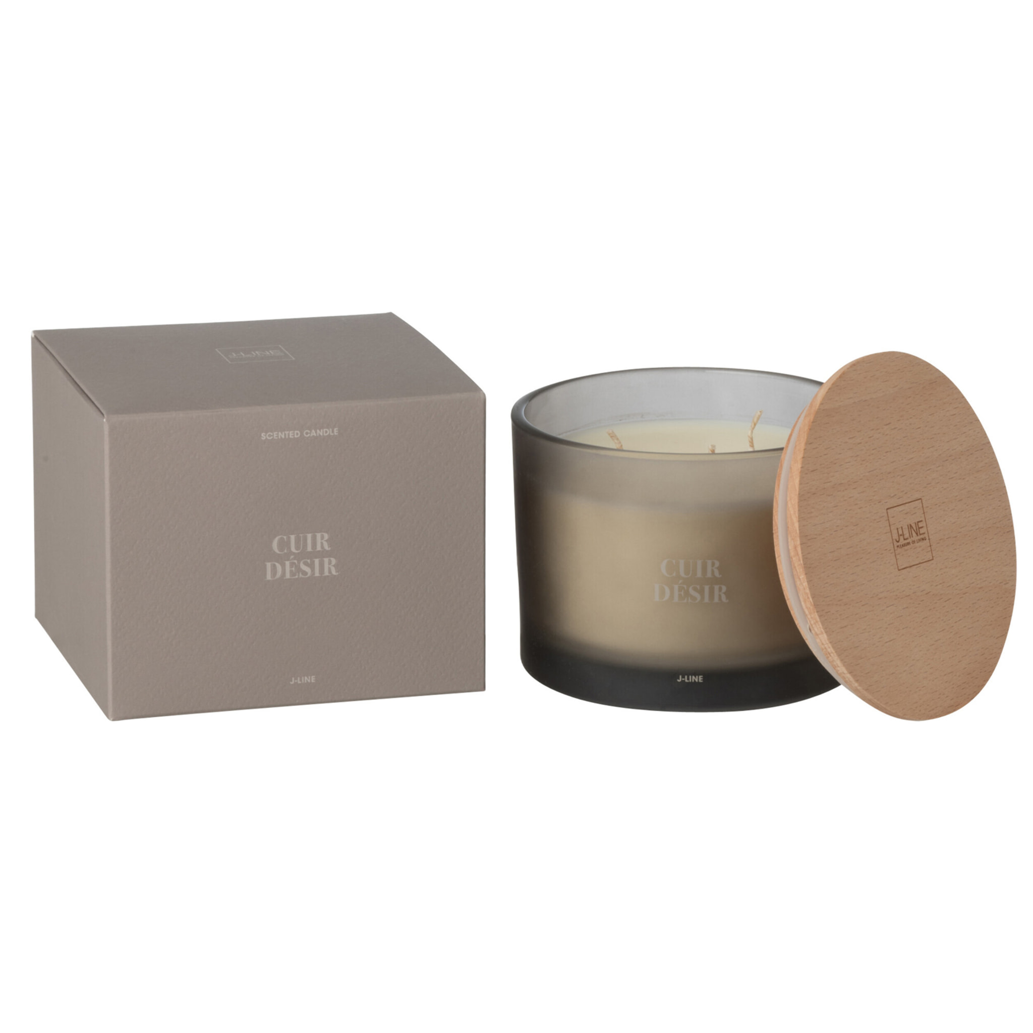 J-Line bougie parfumée Accords Essentiels - Cuir Désir - verre - brun - 28H