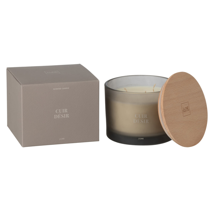 J-Line bougie parfumée Accords Essentiels - Cuir Désir - verre - brun - 28H