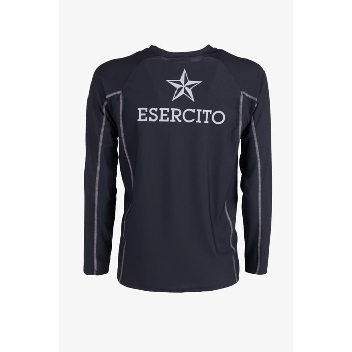 T-shirt Esercito a maniche lunghe sport nera uomo