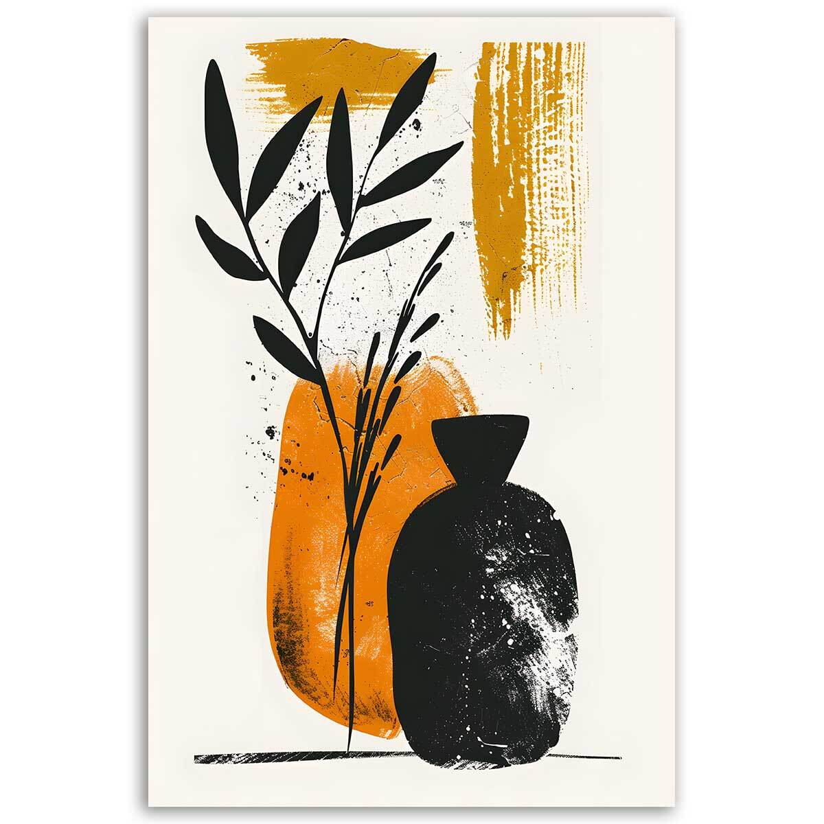 Tableau vases et feuillage moderne Toile imprimée