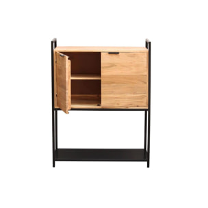 Buffet haut en bois massif et métal noir 2 portes L85 cm ARTHUS