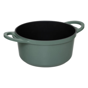 Cuiseur vapeur D24cm fonte d aluminium vert