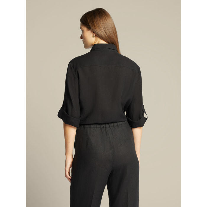 Elena Mirò - Camisa sahariana - Negro