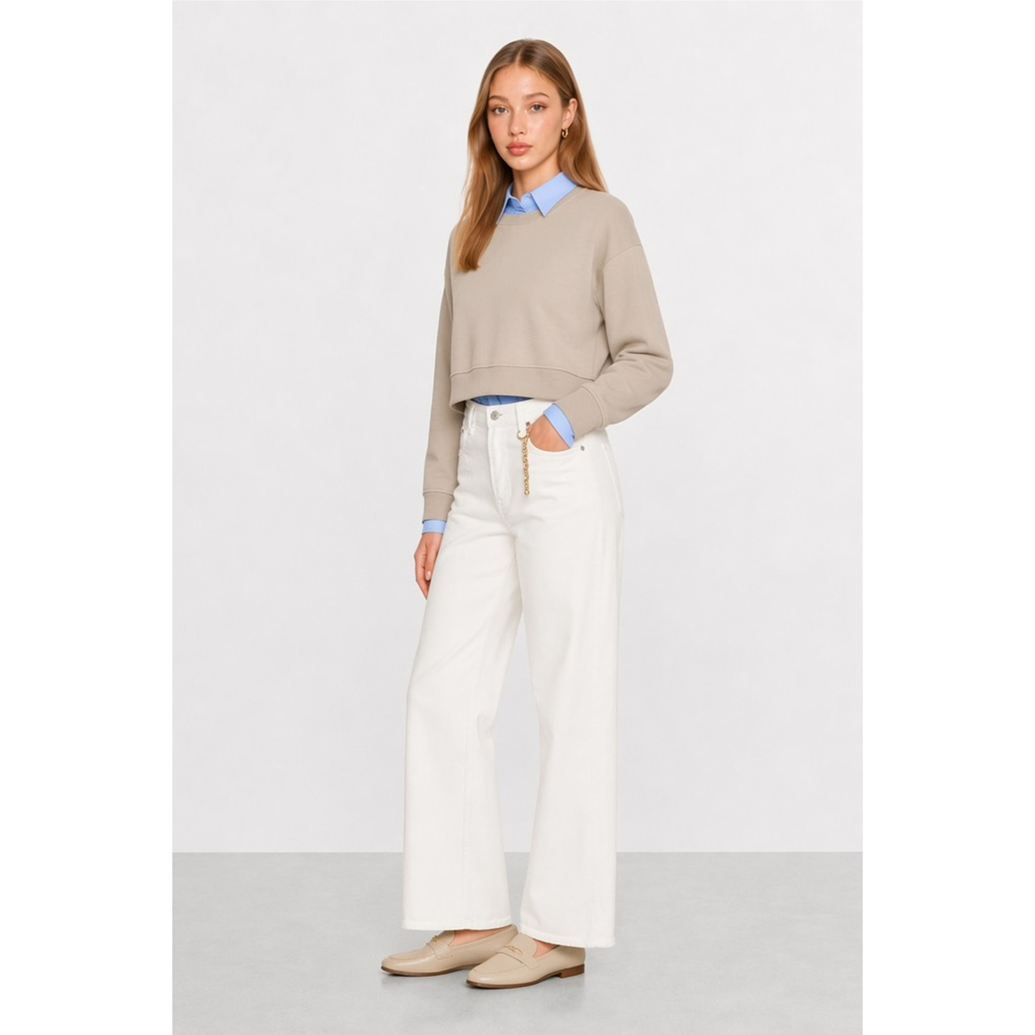 Kocca - Jeans da donna a vita alta e gamba larga in cotone Donna