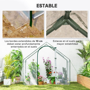 Invernadero Pequeño, Invernadero de Exterior con Ventana y Puerta con Cremallera, Marco de Acero, Cubierta de Plástico Impermeable Anti-UV para Cultivar Plantas, 180x100x168 cm, Transparente