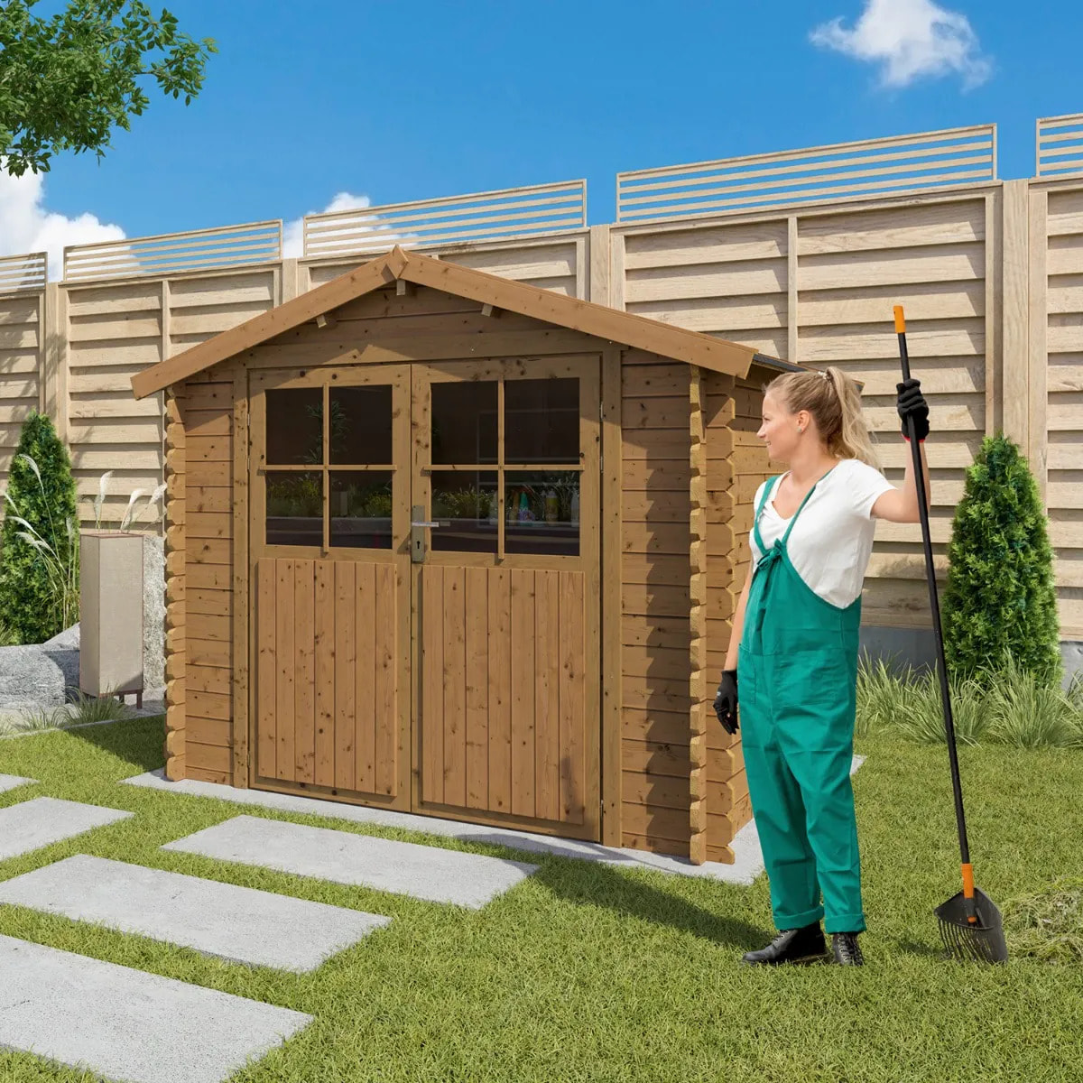 Abri de jardin Leto - bois marron - 4,9 m2