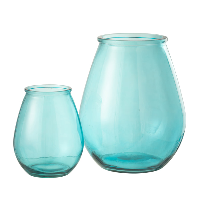 J-Line Vase Egg Glass Aqua Large