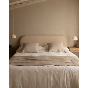 Cabecero tapizado desenfundable de bouclé beige de varias medidas