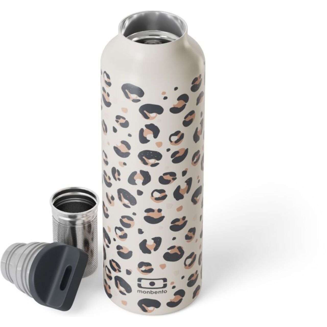 Bouteille isotherme MONBENTO MB Steel avec infuseur  - Leopard