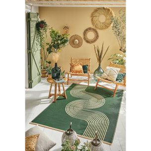 CAPRI - Tapis d'extérieur à motif vague - Vert