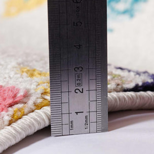 Tapis Mevo crème et multicolore motif traditionnel berbère