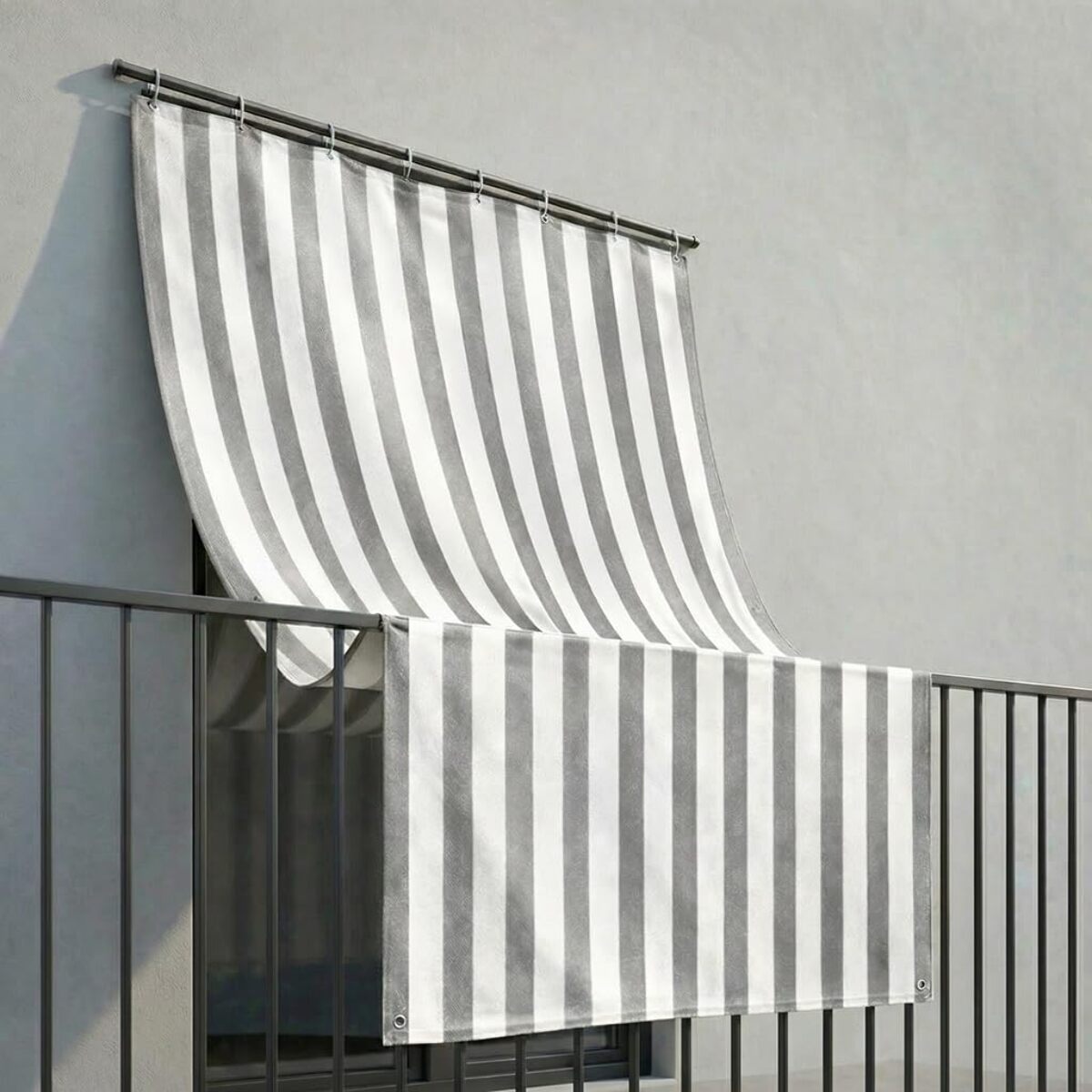 Tenda da sole a caduta in poliestere - A RIGHE GRIGIO