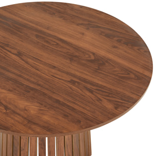 Table à manger ronde 110cm en bois foncé LIV